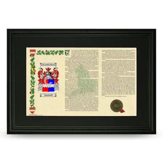 Aspenwall Deluxe Armorial Landscape Framed- Black