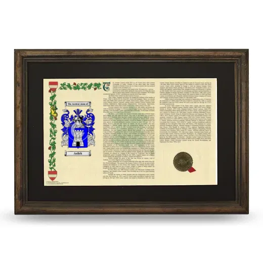 Aulick Deluxe Armorial Landscape Framed - Brown