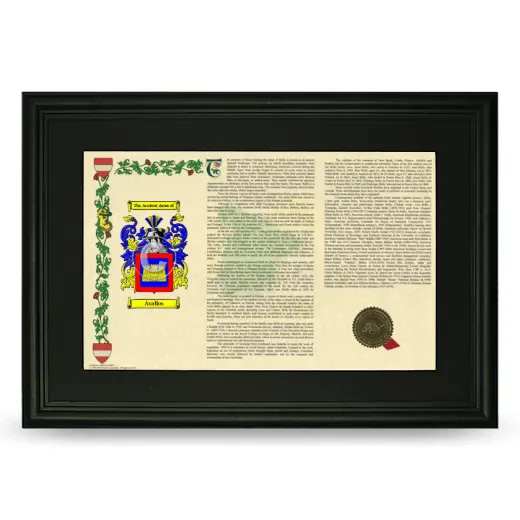 Avallos Deluxe Armorial Landscape Framed- Black