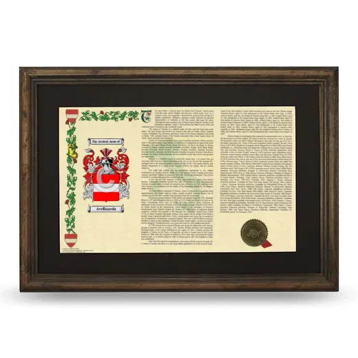 Avellaneda Deluxe Armorial Landscape Framed - Brown