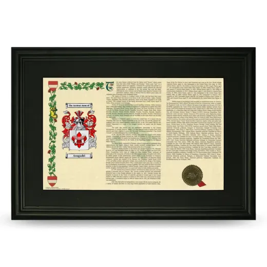 Avogadri Deluxe Armorial Landscape Framed- Black