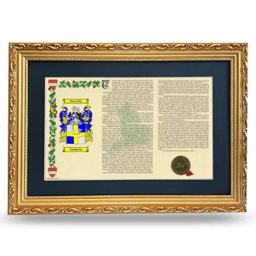 Awsborne Deluxe Armorial Landscape Framed - Gold