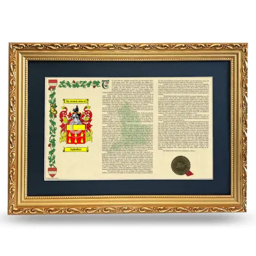 Aylesfert Deluxe Armorial Landscape Framed - Gold