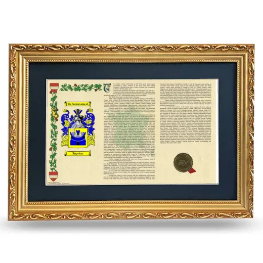 Baptists Deluxe Armorial Landscape Framed - Gold