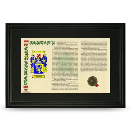 Baranger Deluxe Armorial Landscape Framed- Black