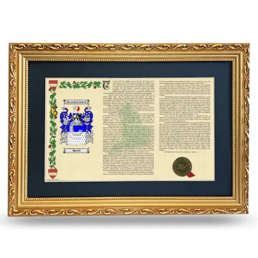 Barrel Deluxe Armorial Landscape Framed - Gold