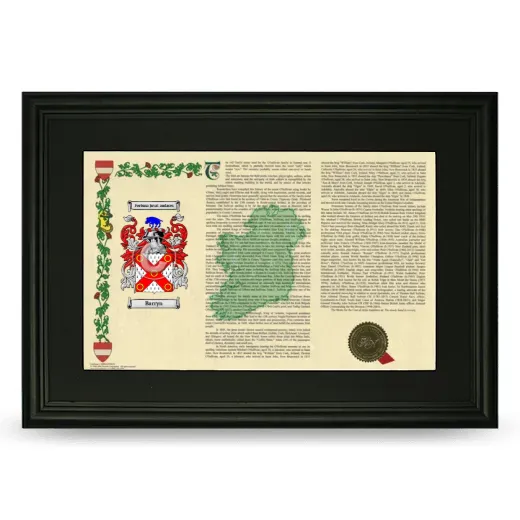 Barryn Deluxe Armorial Landscape Framed- Black