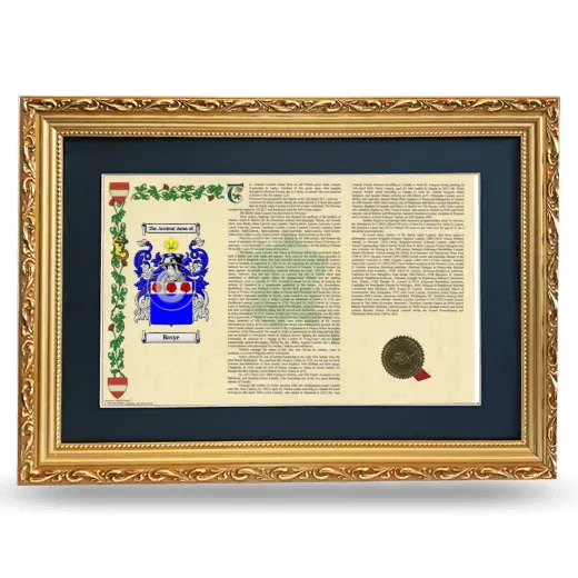 Basye Deluxe Armorial Landscape Framed - Gold