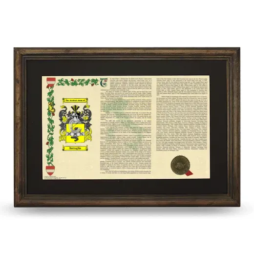 Battaglia Deluxe Armorial Landscape Framed - Brown