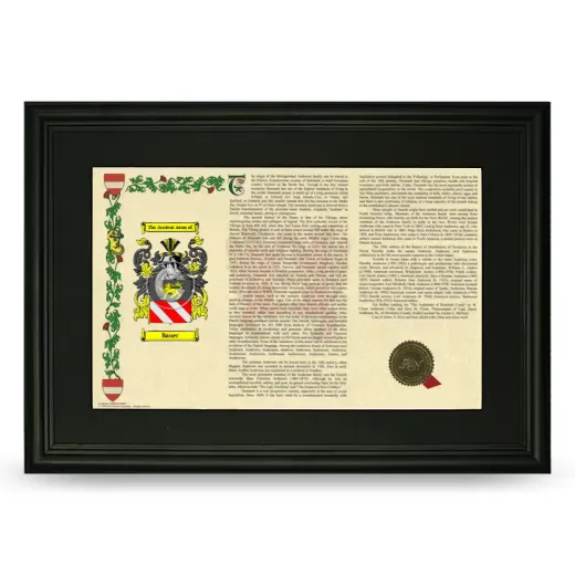 Bauer Deluxe Armorial Landscape Framed- Black