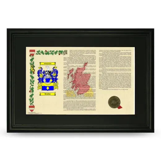 Beadon Deluxe Armorial Landscape Framed- Black
