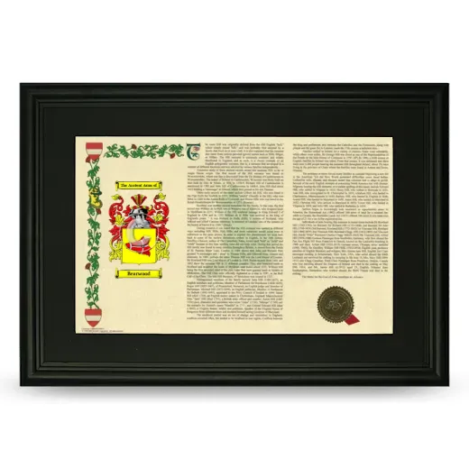 Bearwood Deluxe Armorial Landscape Framed- Black