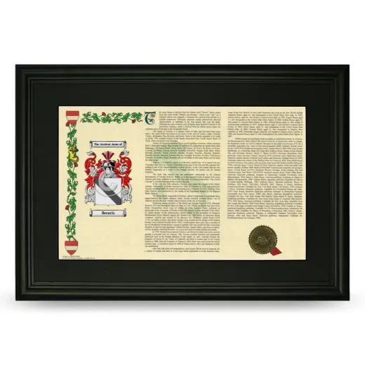 Becaris Deluxe Armorial Landscape Framed- Black