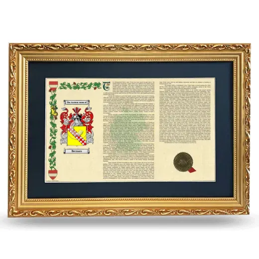 Becman Deluxe Armorial Landscape Framed - Gold