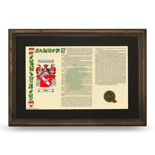 Bedor Deluxe Armorial Landscape Framed - Brown