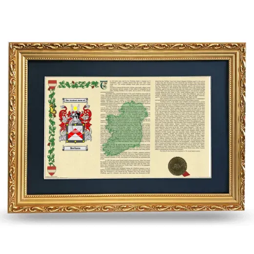 Beeham Deluxe Armorial Landscape Framed - Gold