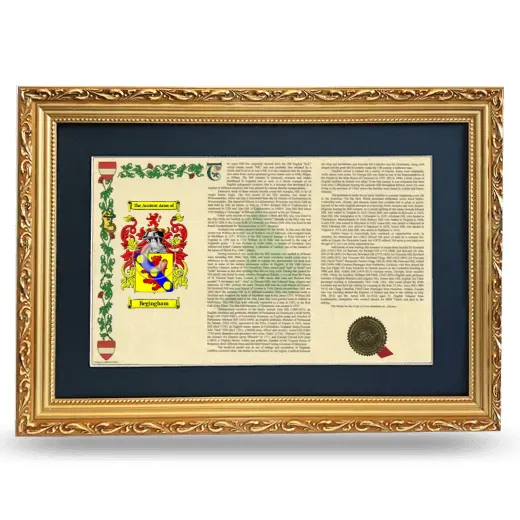 Begingham Deluxe Armorial Landscape Framed - Gold