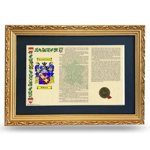 Bellevaux Deluxe Armorial Landscape Framed - Gold