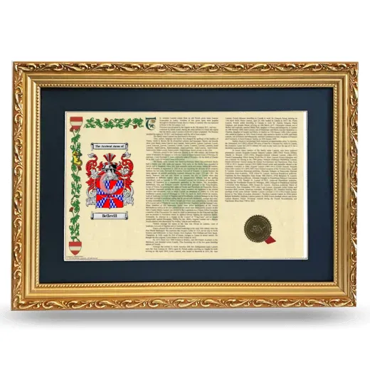 Bellevill Deluxe Armorial Landscape Framed - Gold