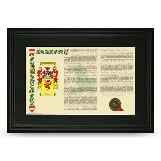 Belmer Deluxe Armorial Landscape Framed- Black