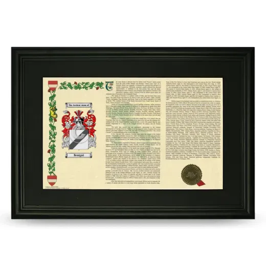 Benigni Deluxe Armorial Landscape Framed- Black