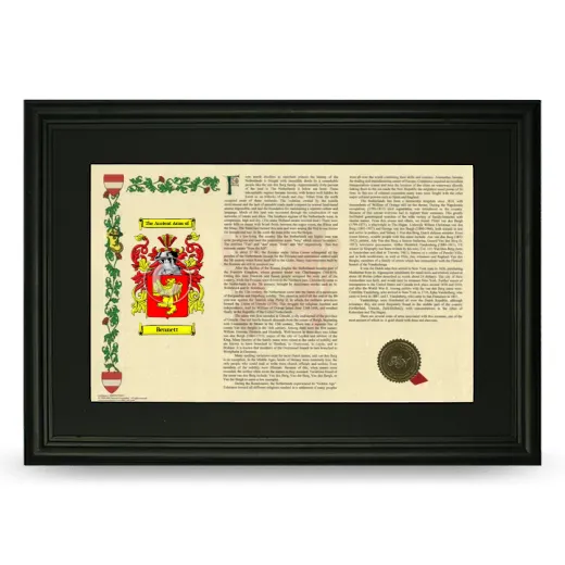 Bennett Deluxe Armorial Landscape Framed- Black