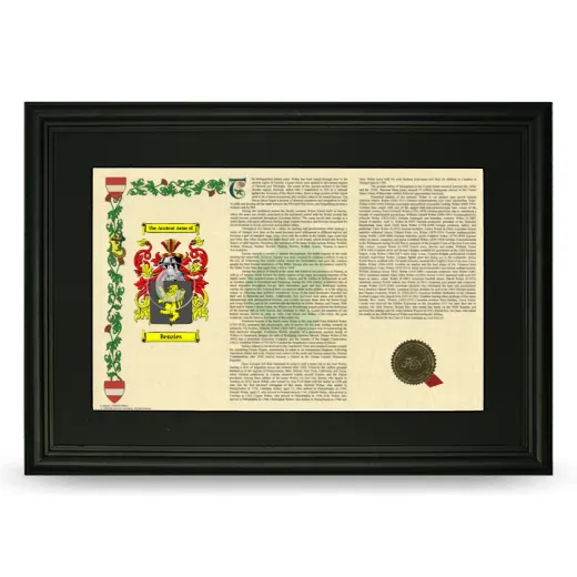 Benzies Deluxe Armorial Landscape Framed- Black