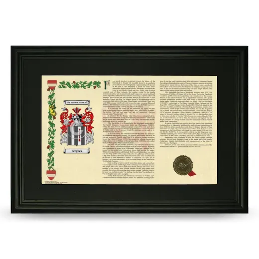 Berghes Deluxe Armorial Landscape Framed- Black