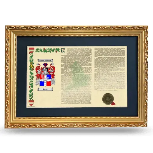 Berny Deluxe Armorial Landscape Framed - Gold