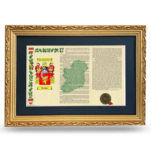 Berrigan Deluxe Armorial Landscape Framed - Gold