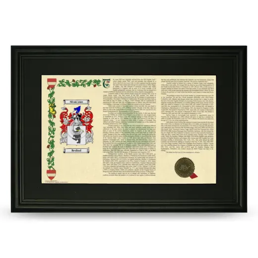 Besford Deluxe Armorial Landscape Framed- Black