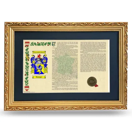 Bezanger Deluxe Armorial Landscape Framed - Gold