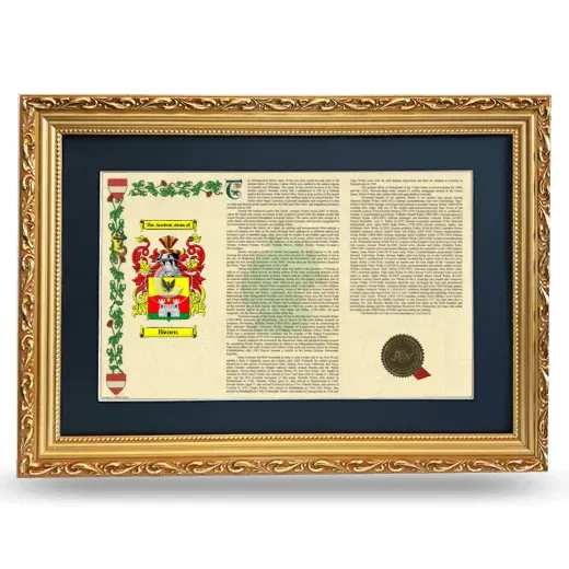 Bianco. Deluxe Armorial Landscape Framed - Gold