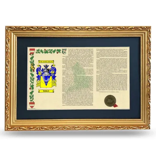 Biddock Deluxe Armorial Landscape Framed - Gold