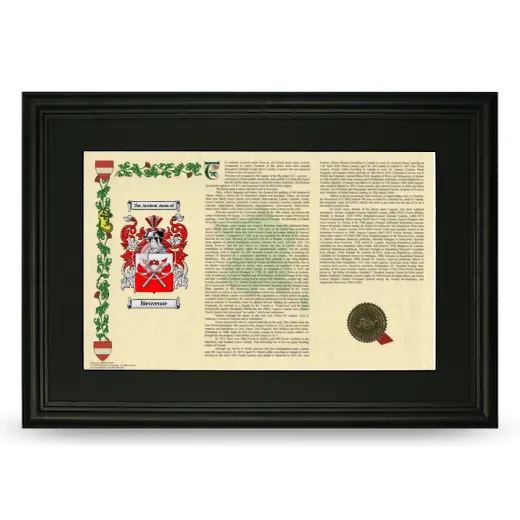 Bienvenue Deluxe Armorial Landscape Framed- Black