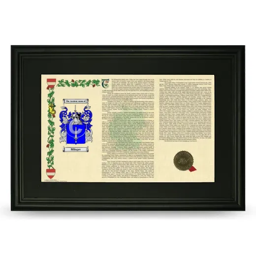 Bilinger Deluxe Armorial Landscape Framed- Black