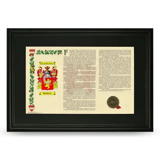 Binckhorst Deluxe Armorial Landscape Framed- Black