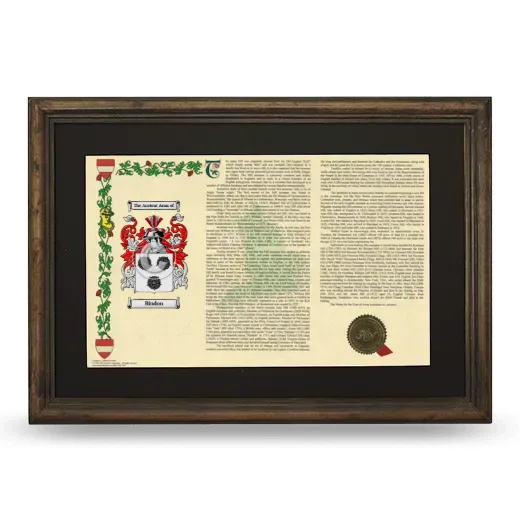 Bindon Deluxe Armorial Landscape Framed - Brown
