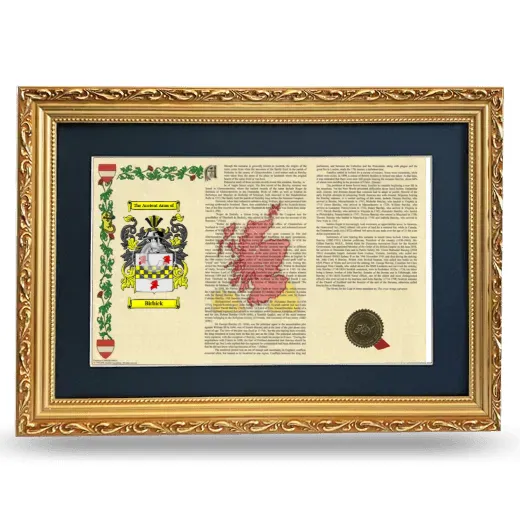 Birbick Deluxe Armorial Landscape Framed - Gold