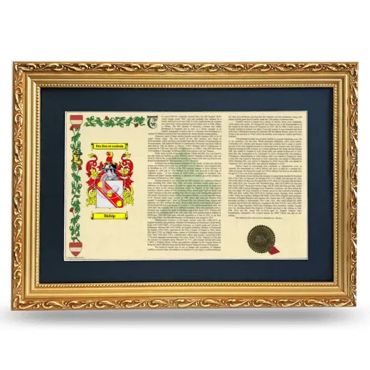 Biship Deluxe Armorial Landscape Framed - Gold