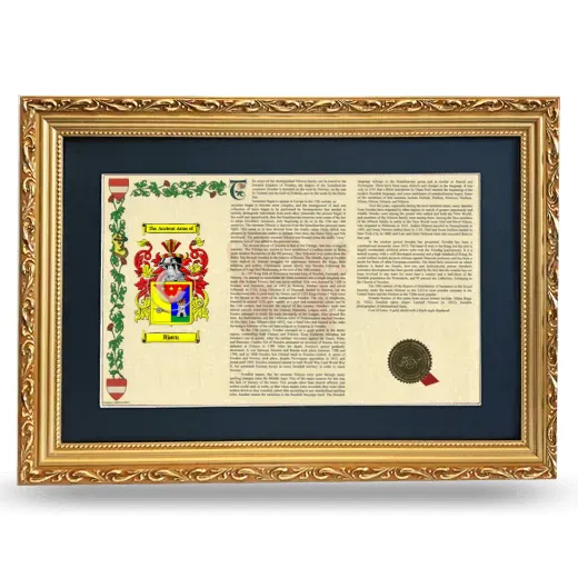 Bjørn Deluxe Armorial Landscape Framed - Gold