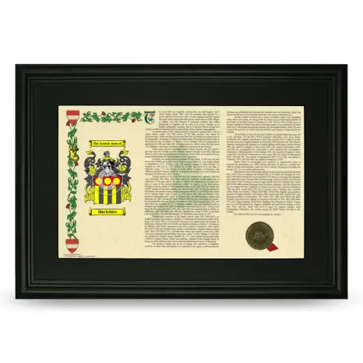 Blackshire Deluxe Armorial Landscape Framed- Black