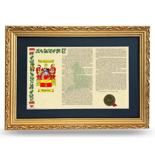 Blankensop Deluxe Armorial Landscape Framed - Gold