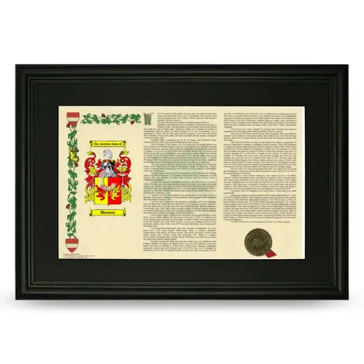 Blannay Deluxe Armorial Landscape Framed- Black