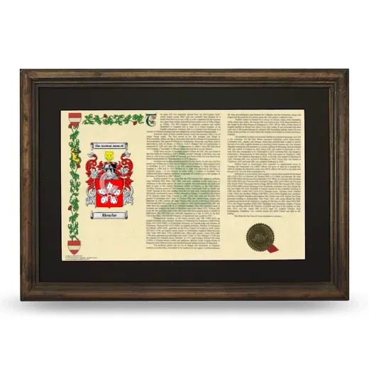 Blenche Deluxe Armorial Landscape Framed - Brown