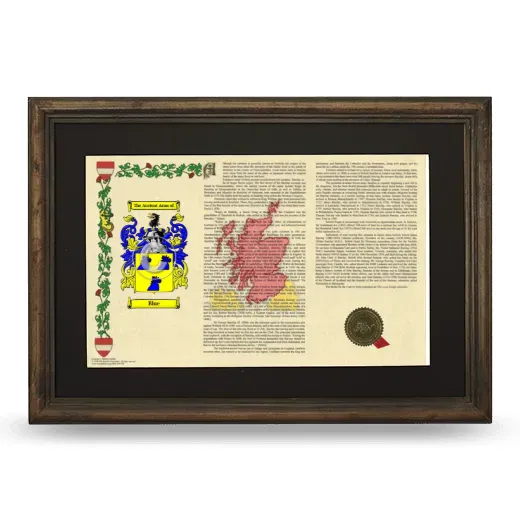 Blue Deluxe Armorial Landscape Framed - Brown