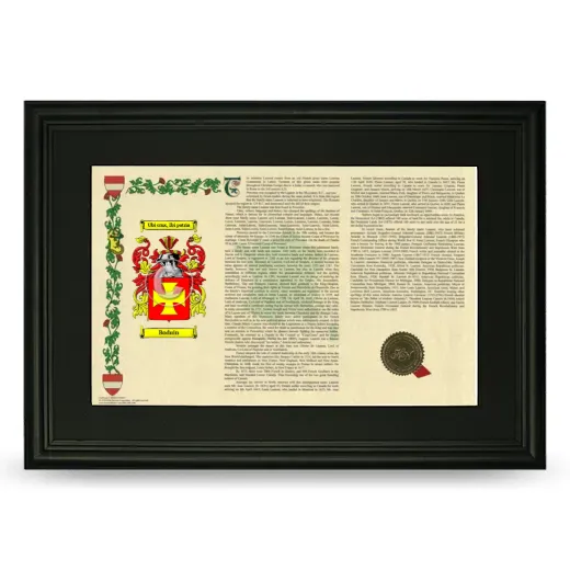 Boduin Deluxe Armorial Landscape Framed- Black