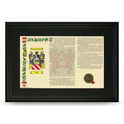 Boer Deluxe Armorial Landscape Framed- Black