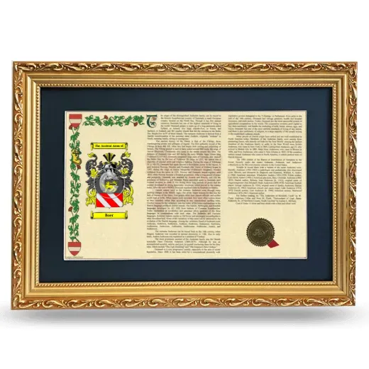 Boer Deluxe Armorial Landscape Framed - Gold