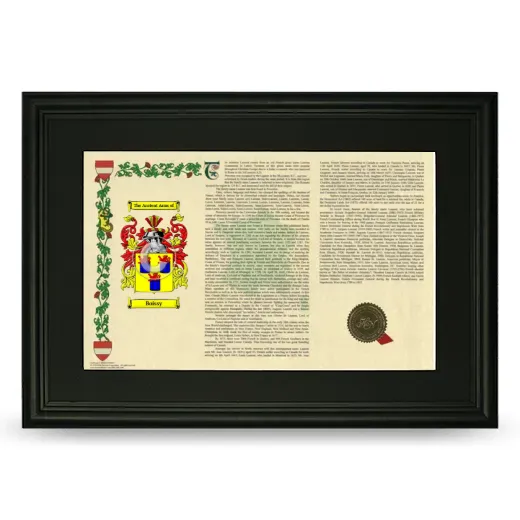 Boissy Deluxe Armorial Landscape Framed- Black